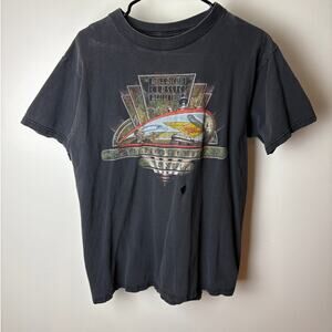 1997 Harley Davidson American Classic Motorcycles Faded Distressed Black Tee - L